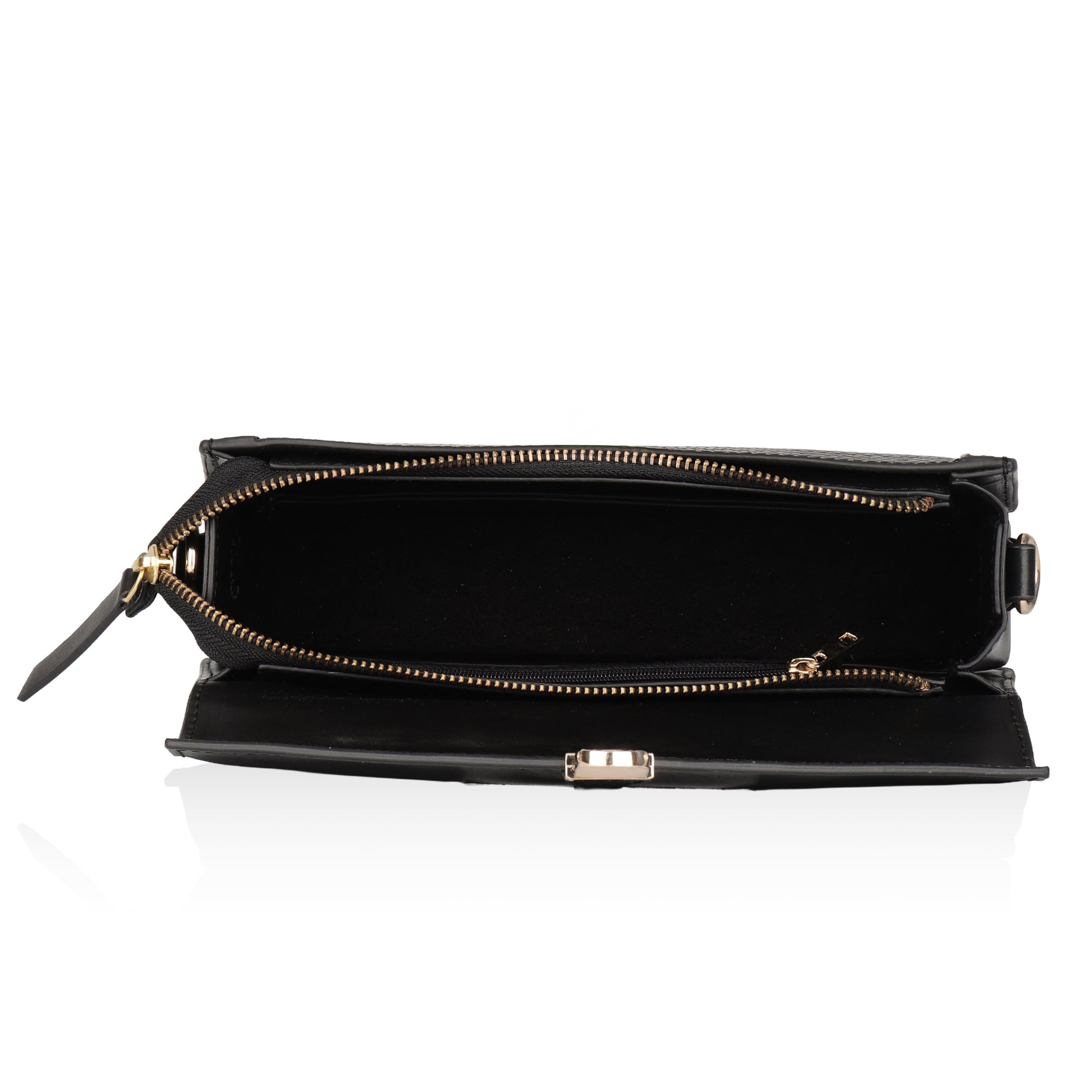 Vogue: Embossed Leather Shoulder Bag (Black)