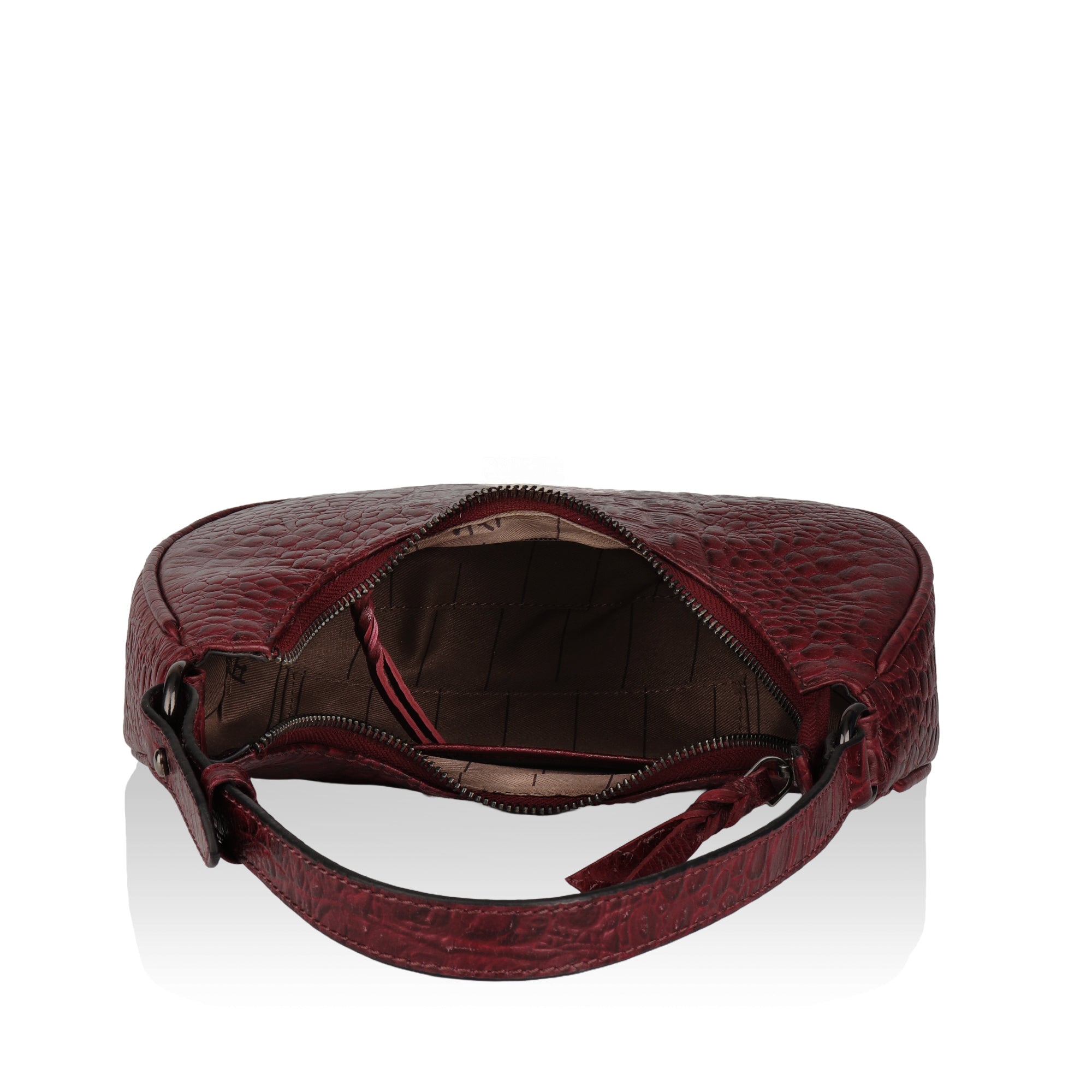 Dazzlo: Luxury Leather Shoulder Bag (Cherry Red)