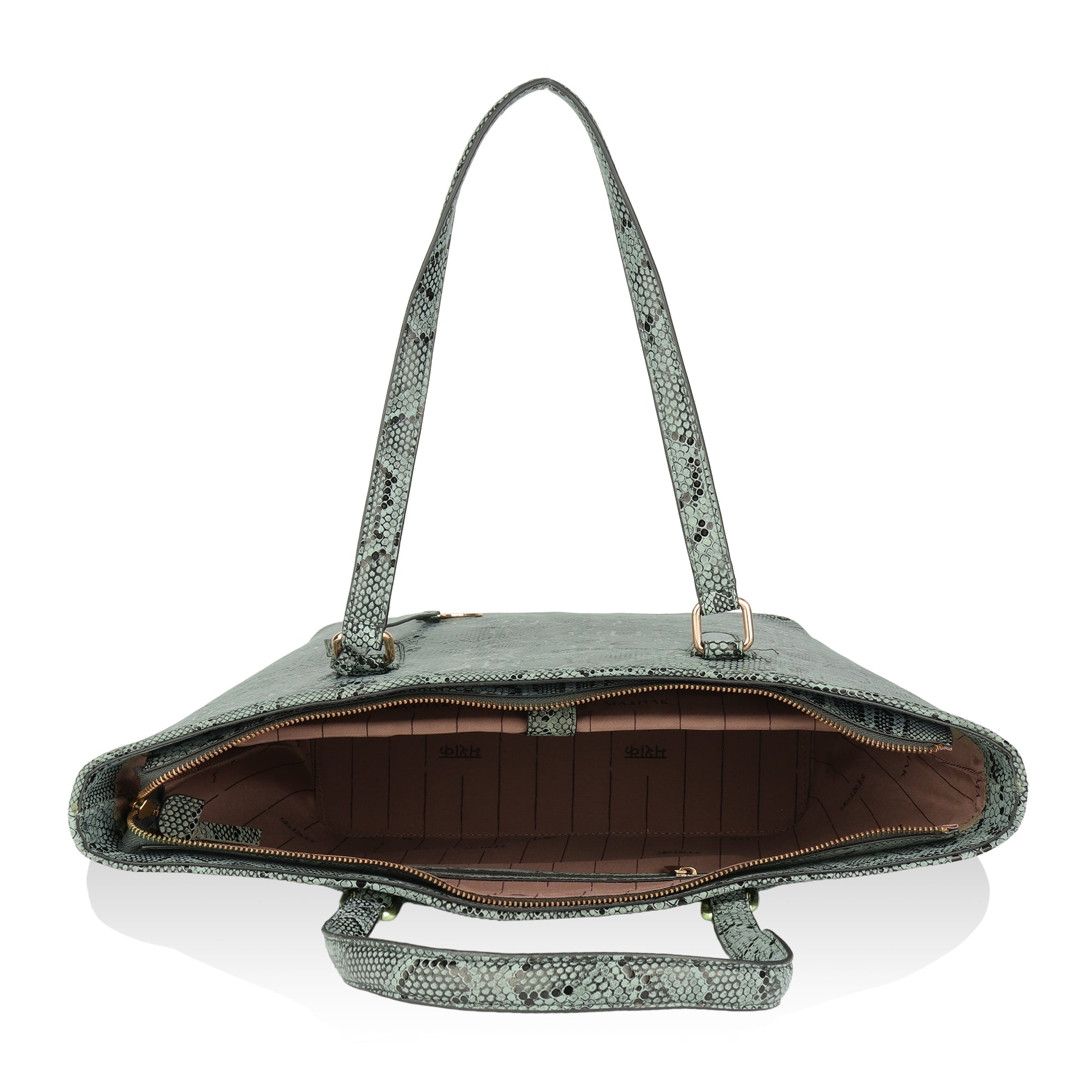 Pinnacle: Italian Leather Laptop Tote Bag (Green)