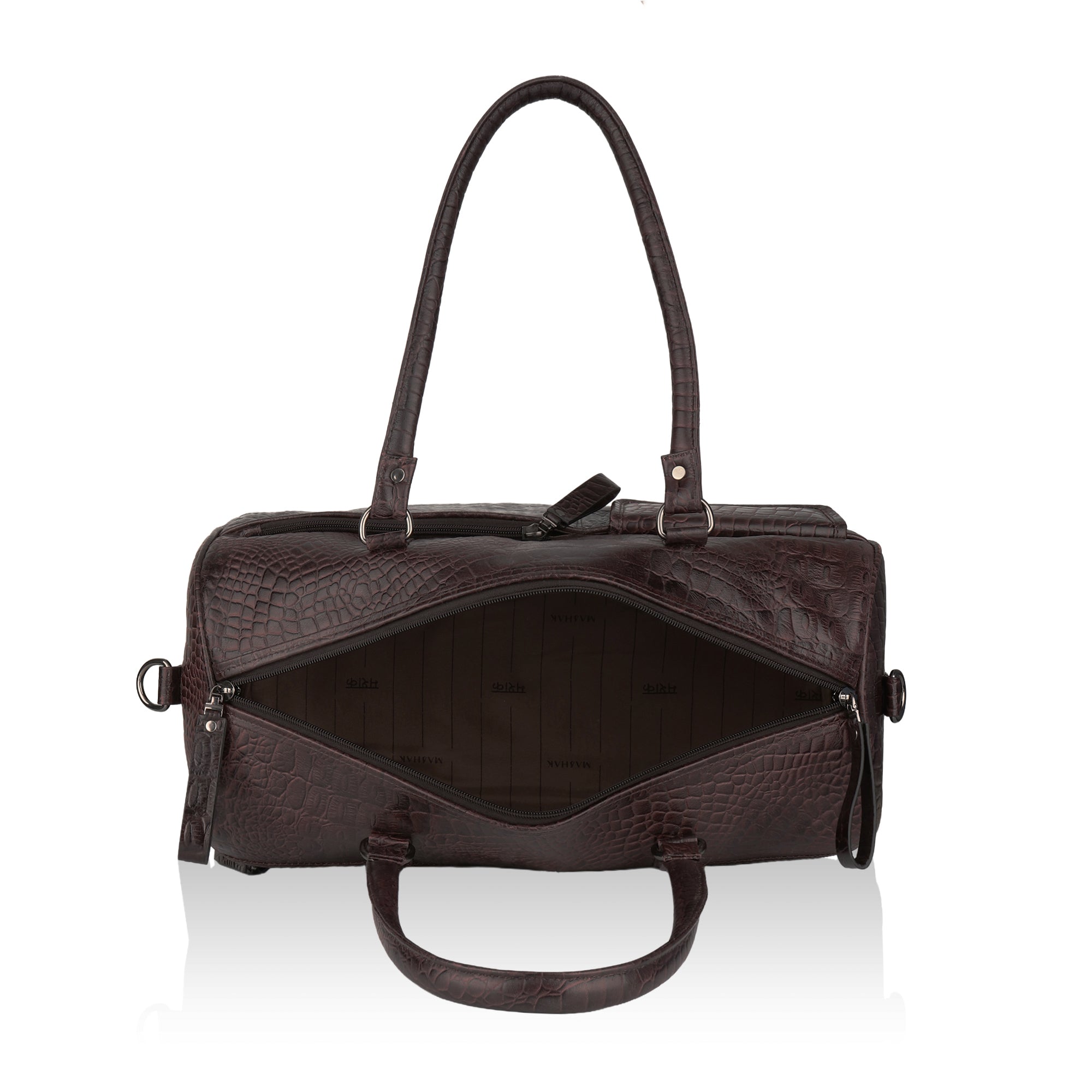 Elité: Luxury Leather Travel Duffel Bag (Brown)