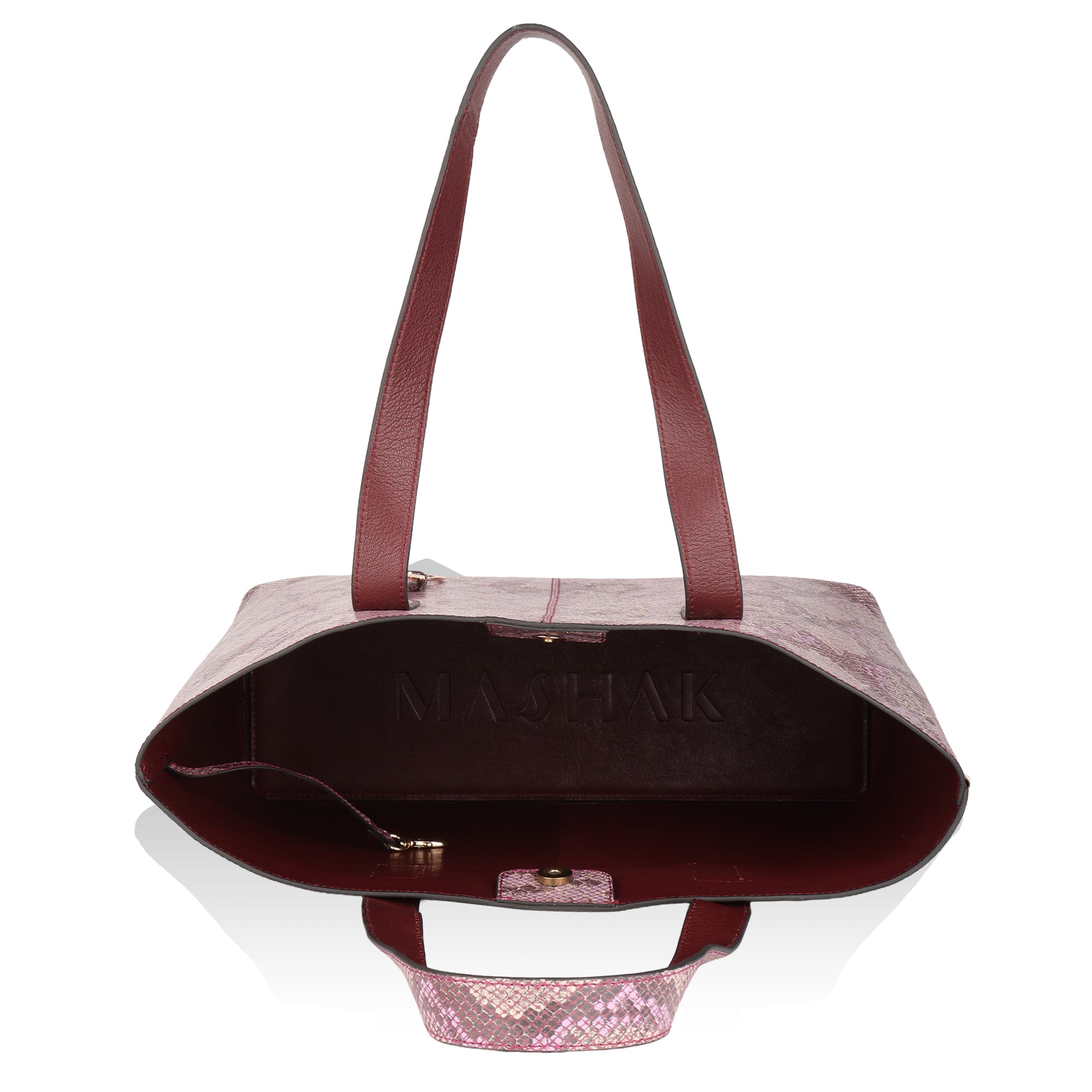 Wild Allure: Italian Leather Tote Bag (Pink)