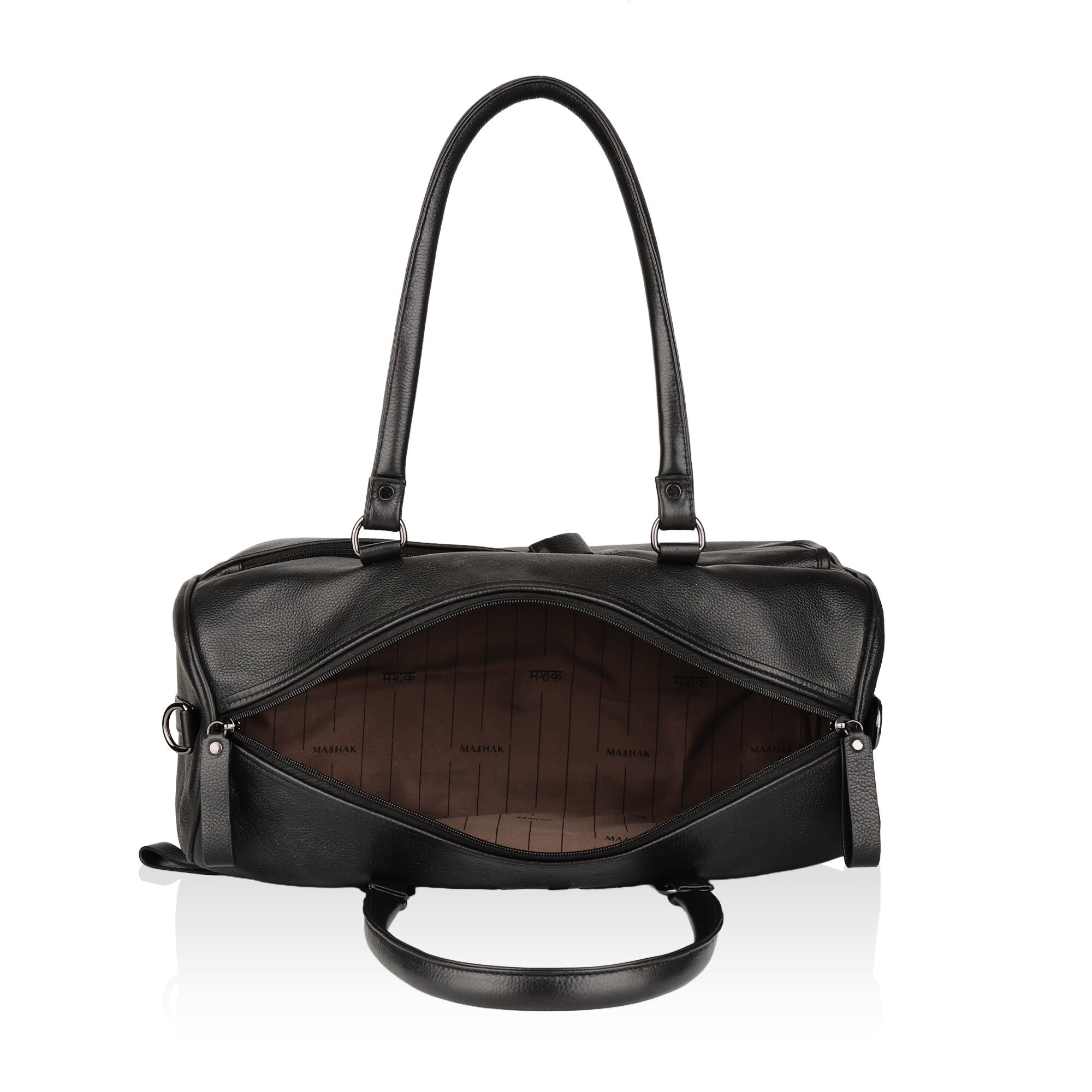 Elité: Pebbled Leather Travel Duffel Bag (Black)
