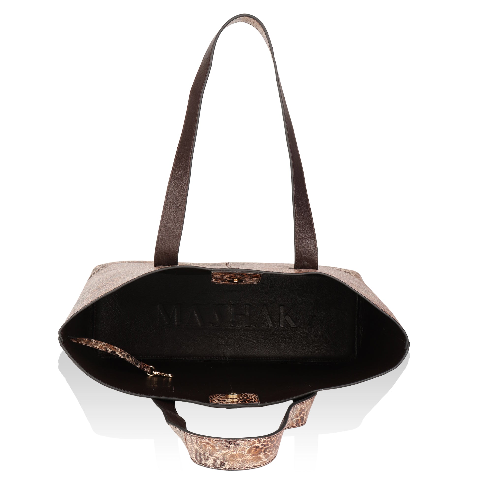 Wild Allure: Italian Leather Tote Bag (Brown)