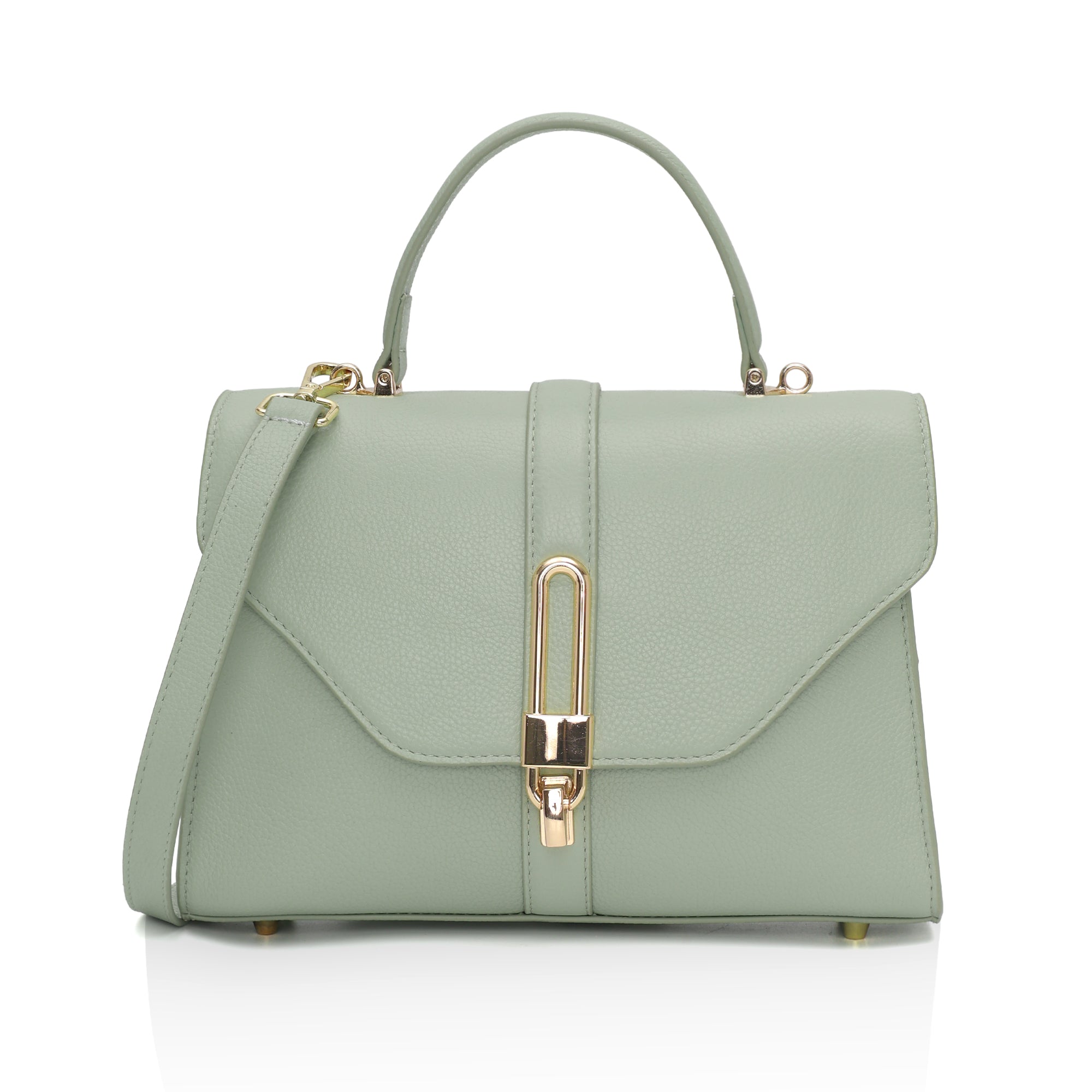 Solis: Full Grain Leather Handbag (Mint Green)