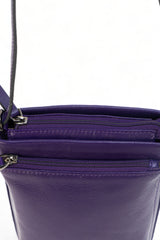 Sienna: Napa Leather Crossbody Bag (Purple)