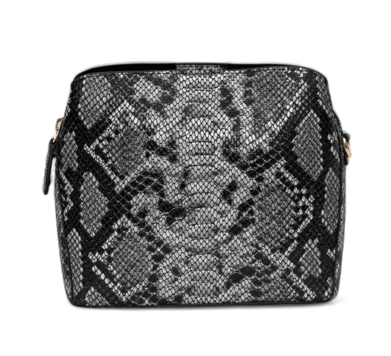 Savannah: Italian Leather Crossbody Bag (Black)