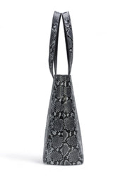 Wild Allure: Italian Leather Tote Bag (Black)