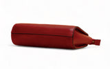 Svelte: Glass Finish Leather Clutch and Crossbody Bag (Cherry Red)