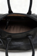 Zenith: Pebbled Leather Gym Duffel Bag (Black)