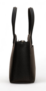 Opula: Scaled Leather Handbag (Black)