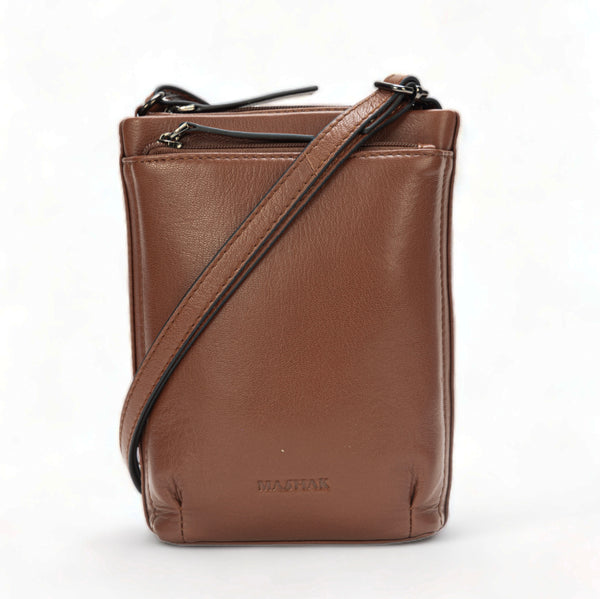 Sienna: Napa Leather Crossbody Bag (Tan)