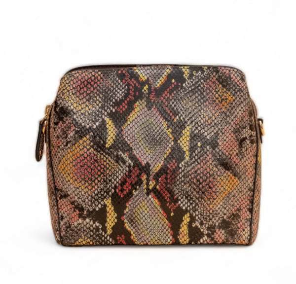 Savannah: Italian Leather Crossbody Bag (Multicolour)