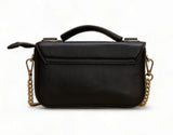 Terra: Pebbled Leather Cross Body Bag (Black)