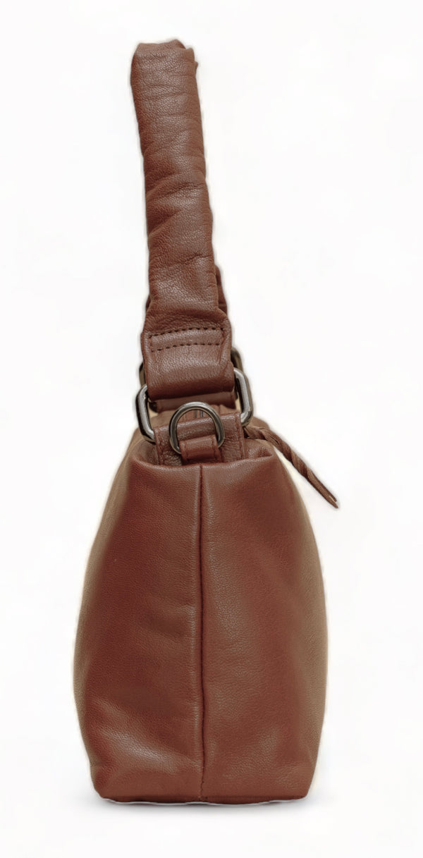 Verve: Napa Leather Crossbody Bag (Tan)