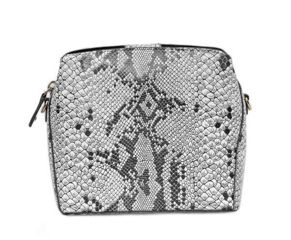 Savannah: Italian Leather Crossbody Bag (White)