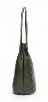 Boho: Soft Napa Leather Tote Bag (Dark Green)