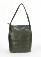 Boho: Soft Napa Leather Tote Bag (Dark Green)