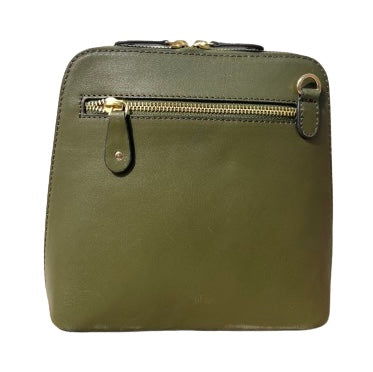 Luxeblend: Full Grain Leather Crossbody Bag (Olive)