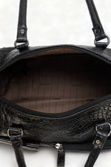 Elité: Luxury Leather Travel Duffel Bag (Black)