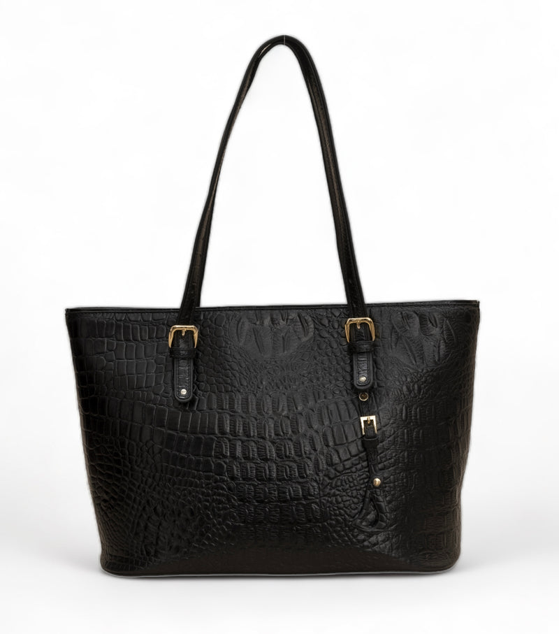 Alpha: Luxury Leather Office Tote (Black)