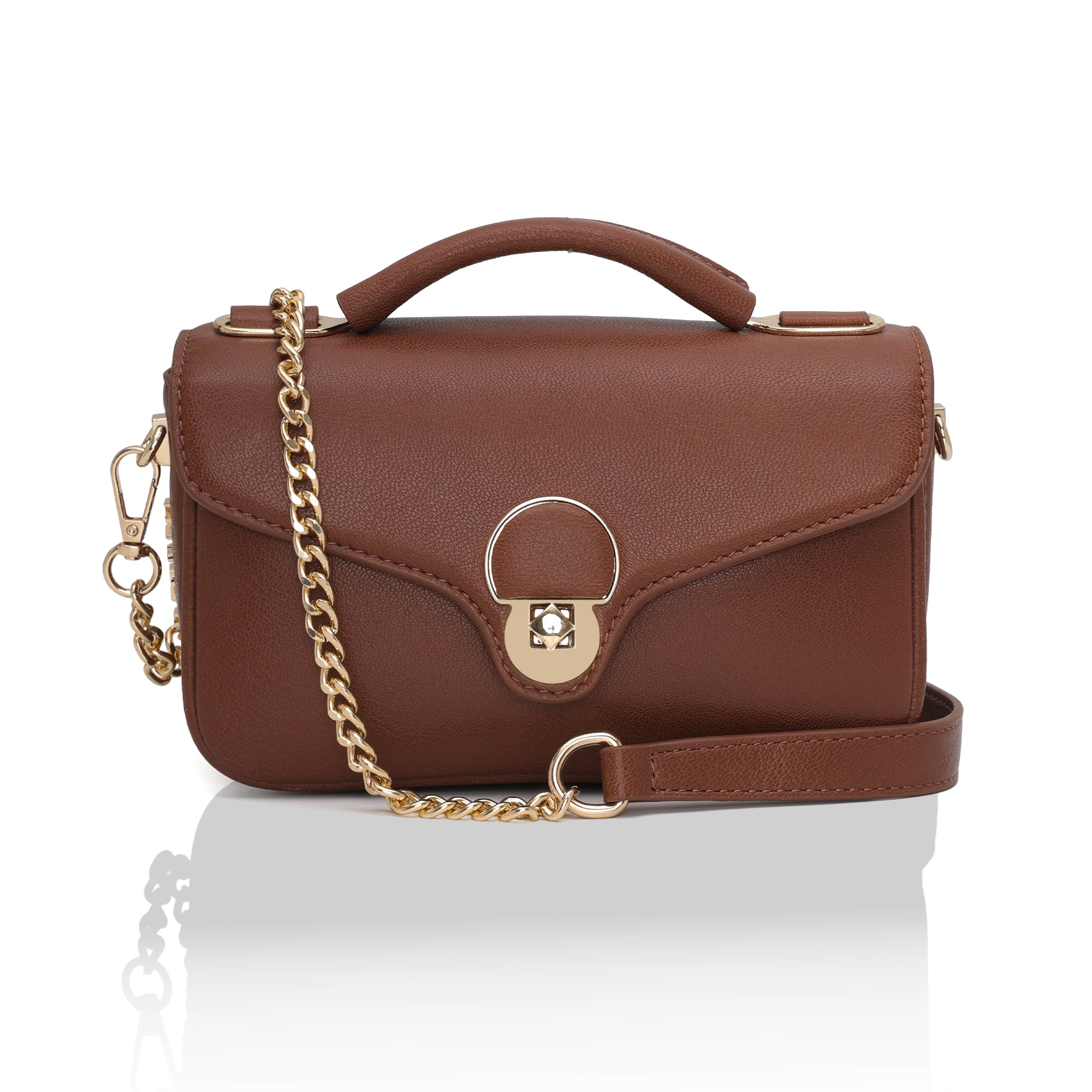 Terra : Napa leather Crossbody Bag (Tan)