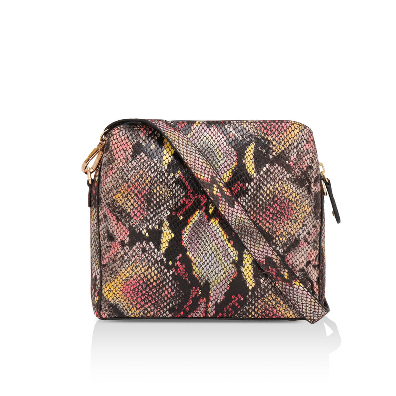 Savannah: Italian Leather Crossbody Bag (Multicolour)