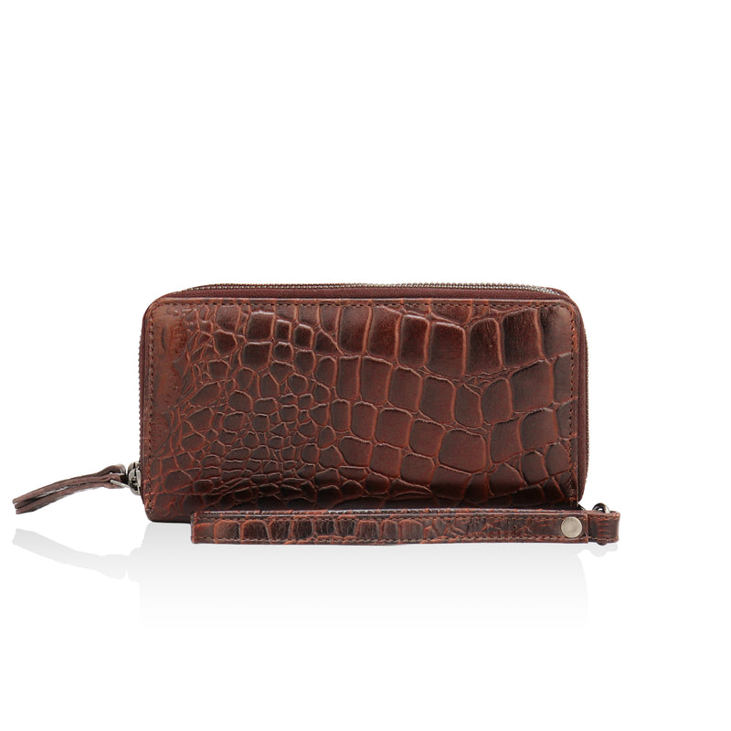 Panache: Double Zip Womens’ Wallets (Brown)