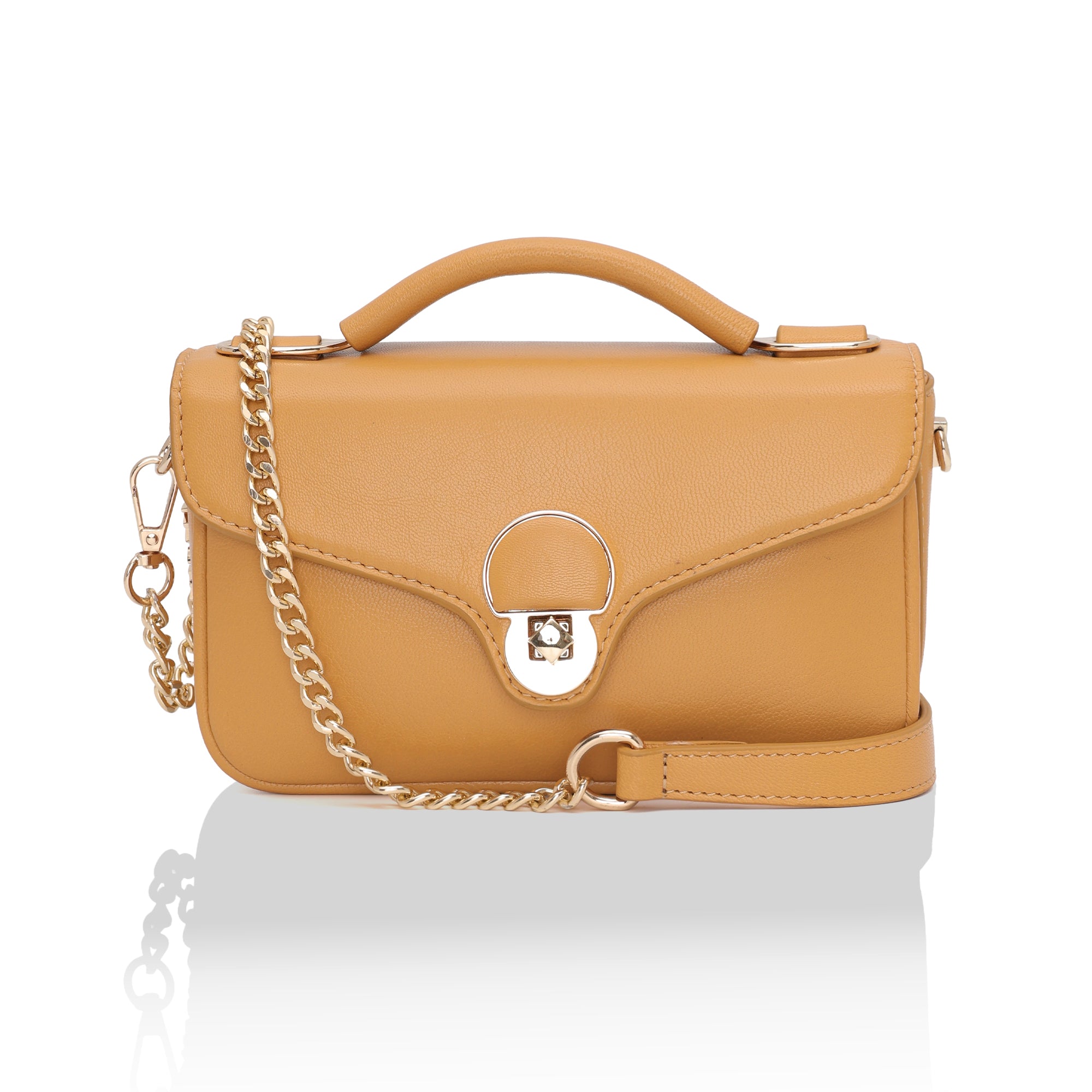 Terra : Napa leather Crossbody Bag (Mustard)