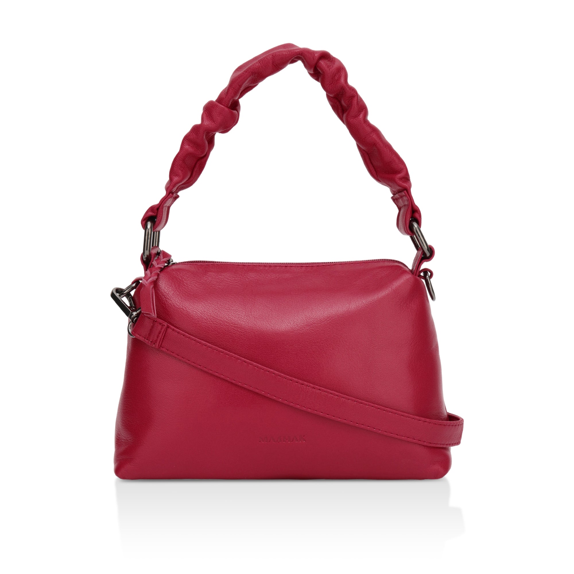Verve: Napa Leather Crossbody Bag (Hot Pink)