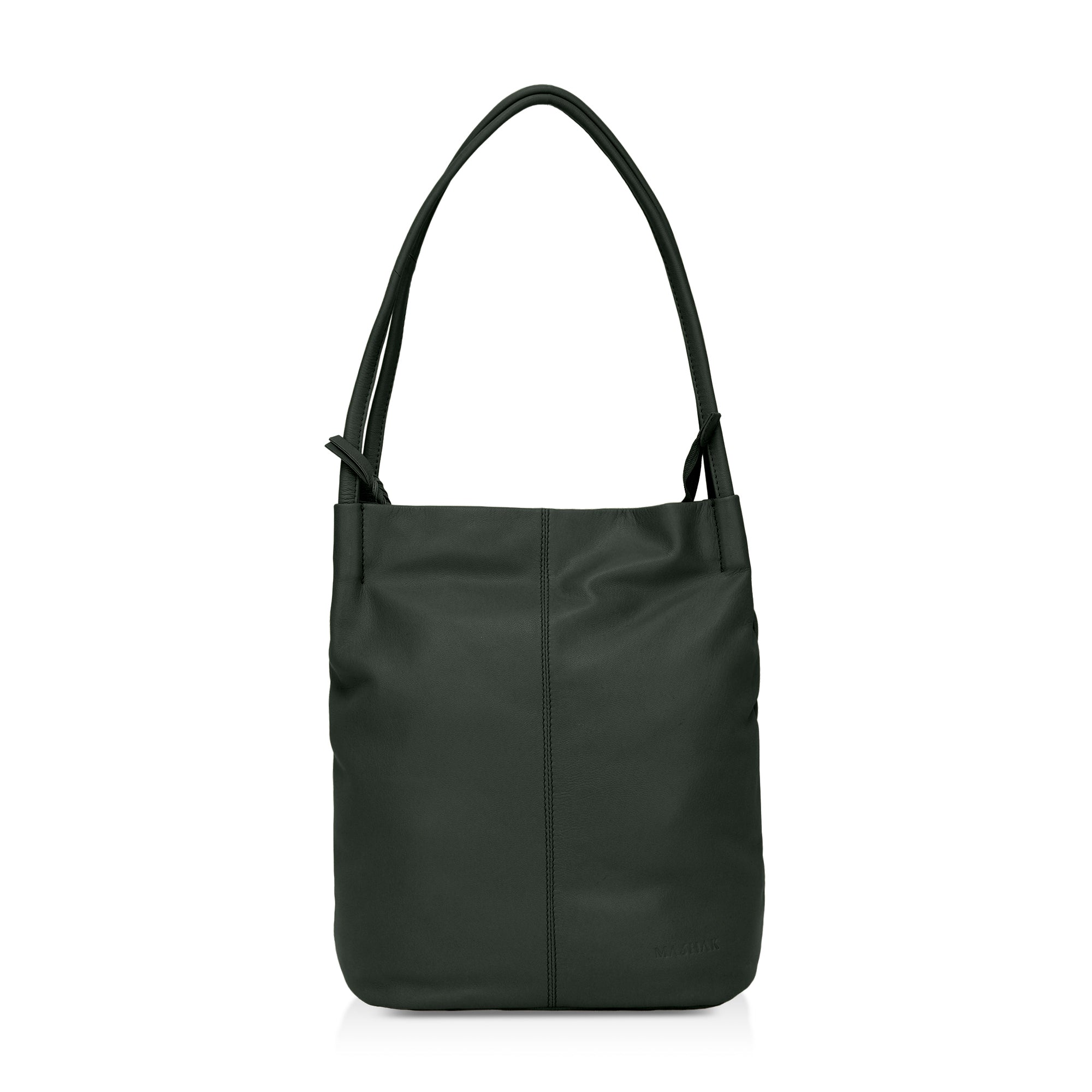 Boho: Soft Napa Leather Tote Bag (Dark Green)