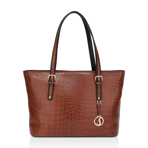 Alpha: Luxury Leather Office Tote (Tan)
