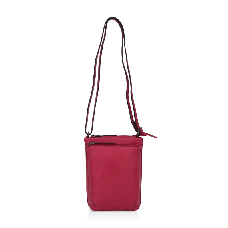 Sienna: Napa Leather Crossbody Bag (Hot Pink)