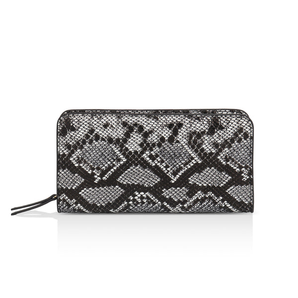 Azurea: Italian Leather Ladies’ Wallet (Black and Grey)