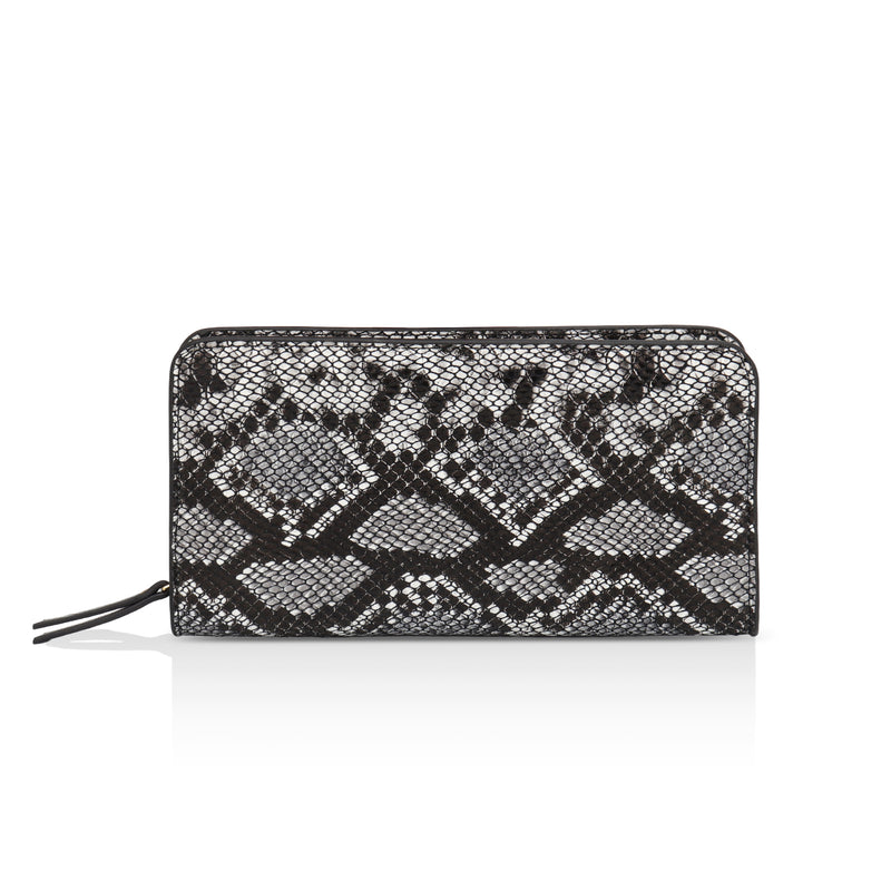 Azurea: Italian Leather Ladies’ Wallet (Black and Grey)