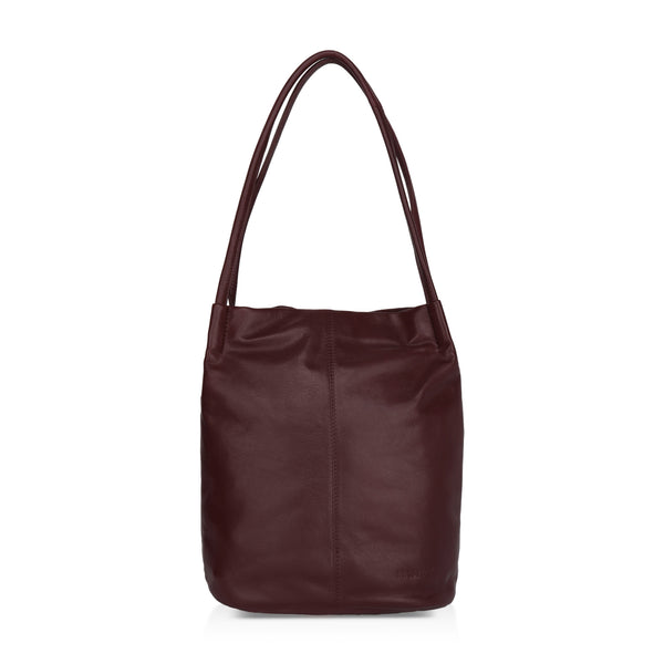 Boho: Soft Napa Leather Tote Bag (Wine)