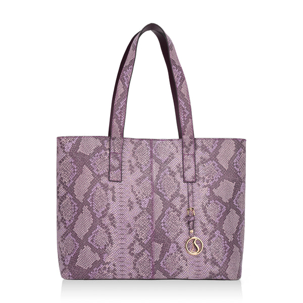 Wild Allure: Italian Leather Tote Bag (Pink)
