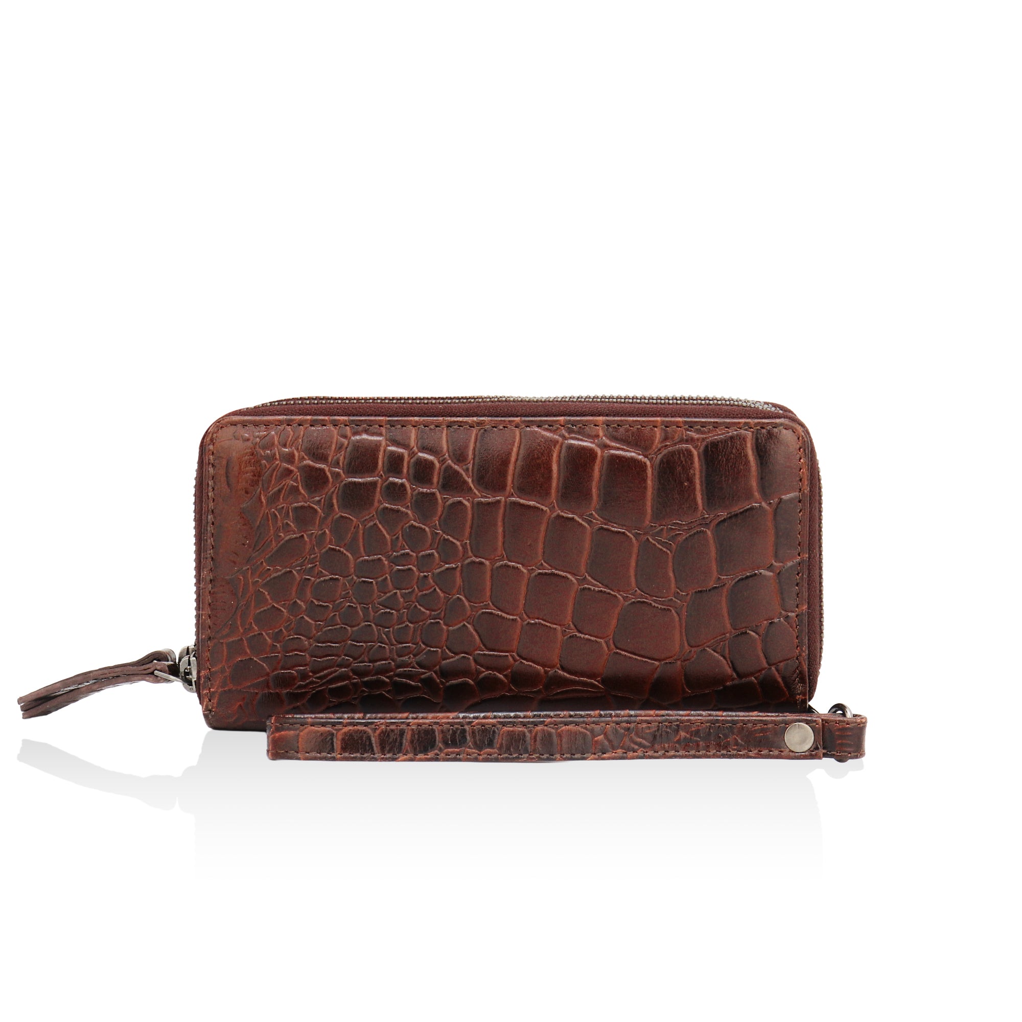 Panache: Double Zip Womens’ Wallets (Brown)