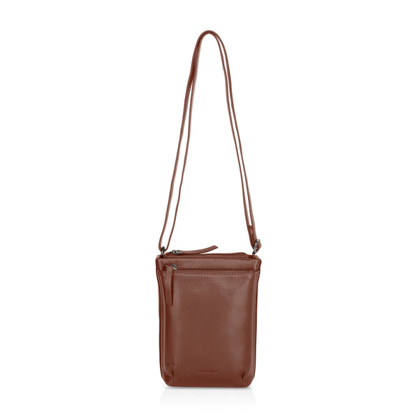 Sienna: Napa Leather Crossbody Bag (Tan)