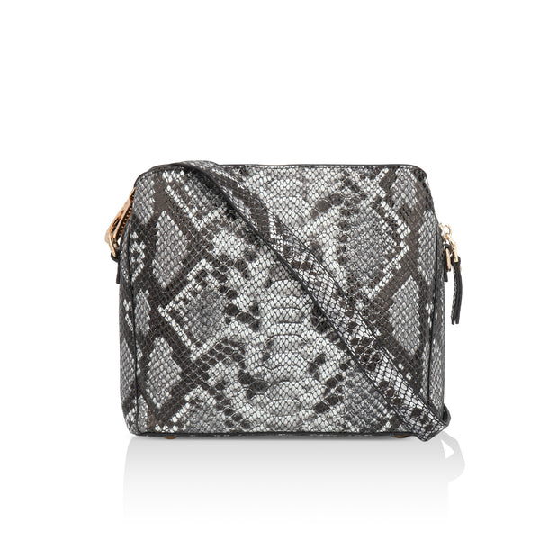 Savannah: Italian Leather Crossbody Bag (Black)