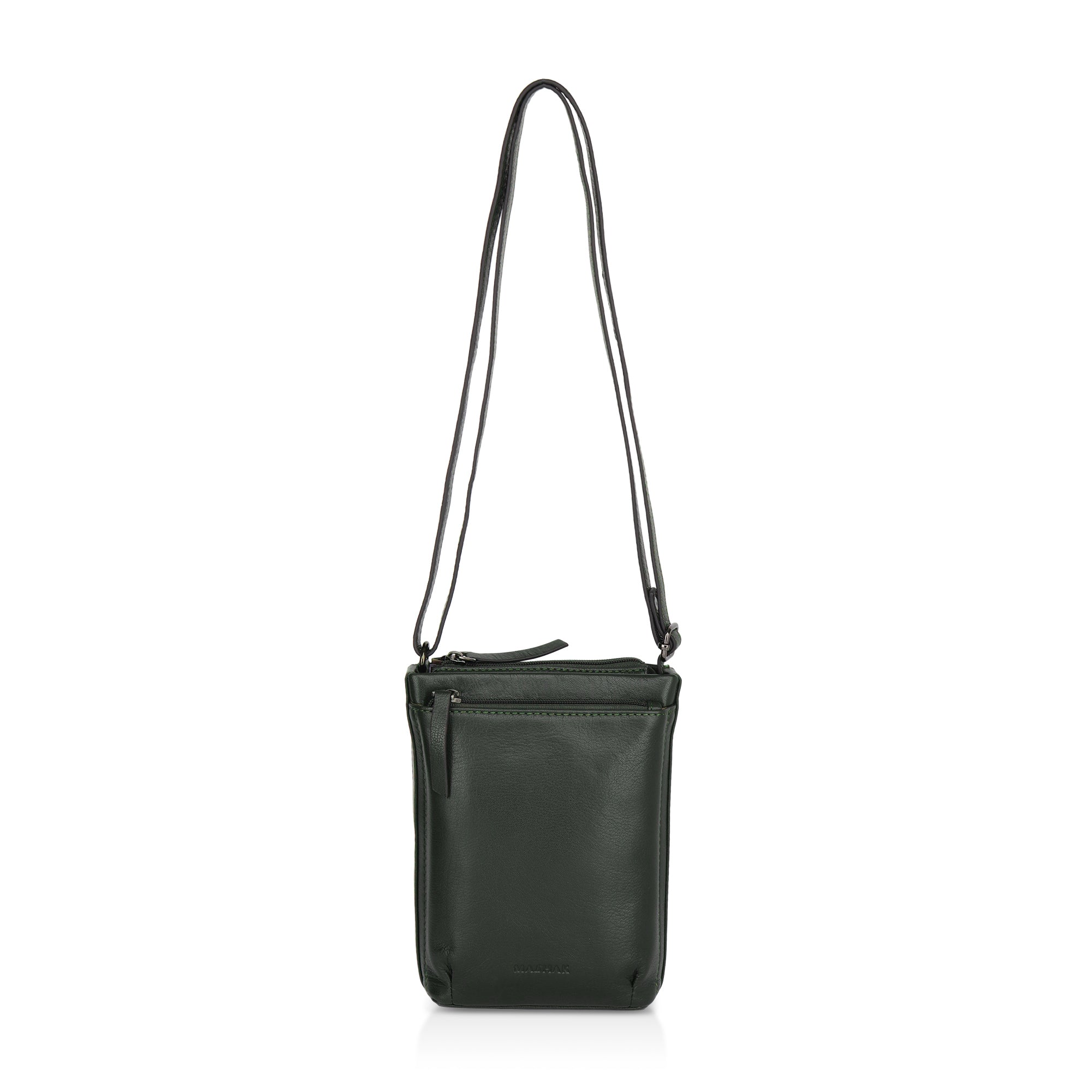 Sienna: Napa Leather Crossbody Bag (Dark Green)