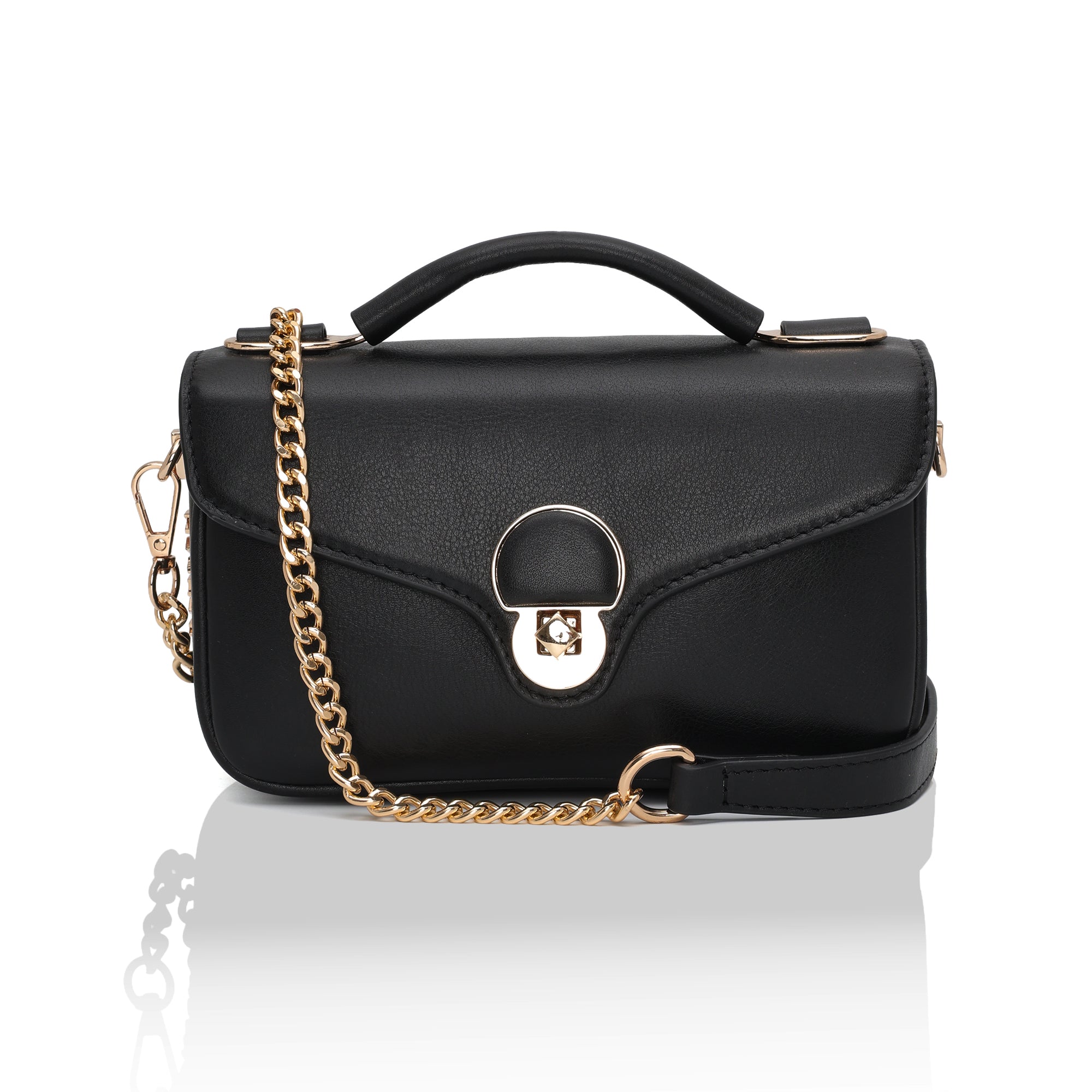 Terra : Napa leather Crossbody Bag (Black)
