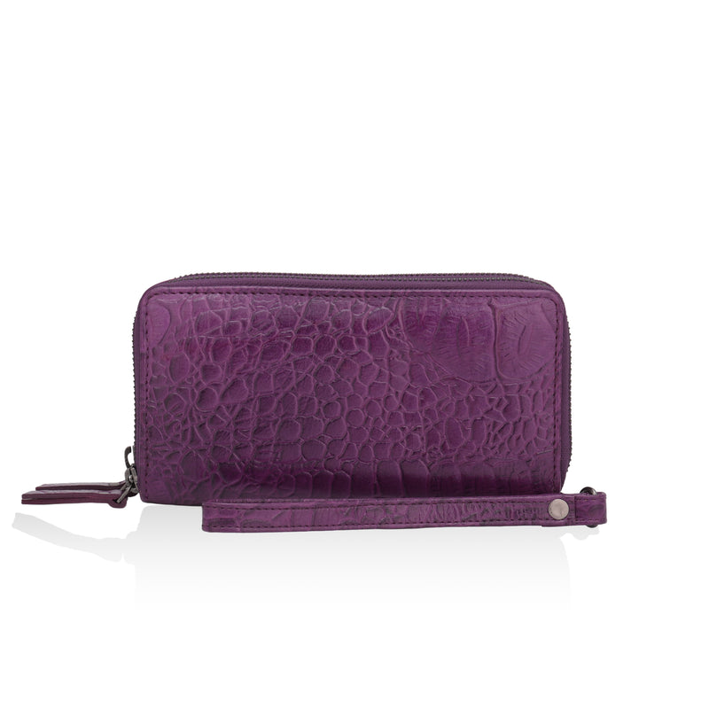 Panache: Double Zip Womens’ Wallets (Purple)