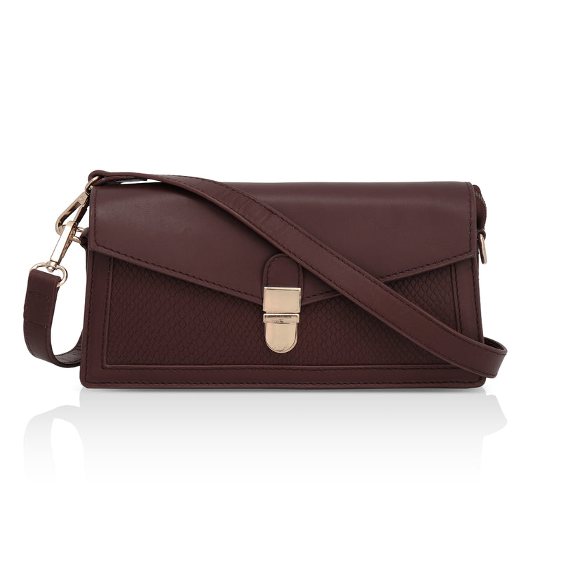 Vogue: Embossed Leather Shoulder Bag (Tan)