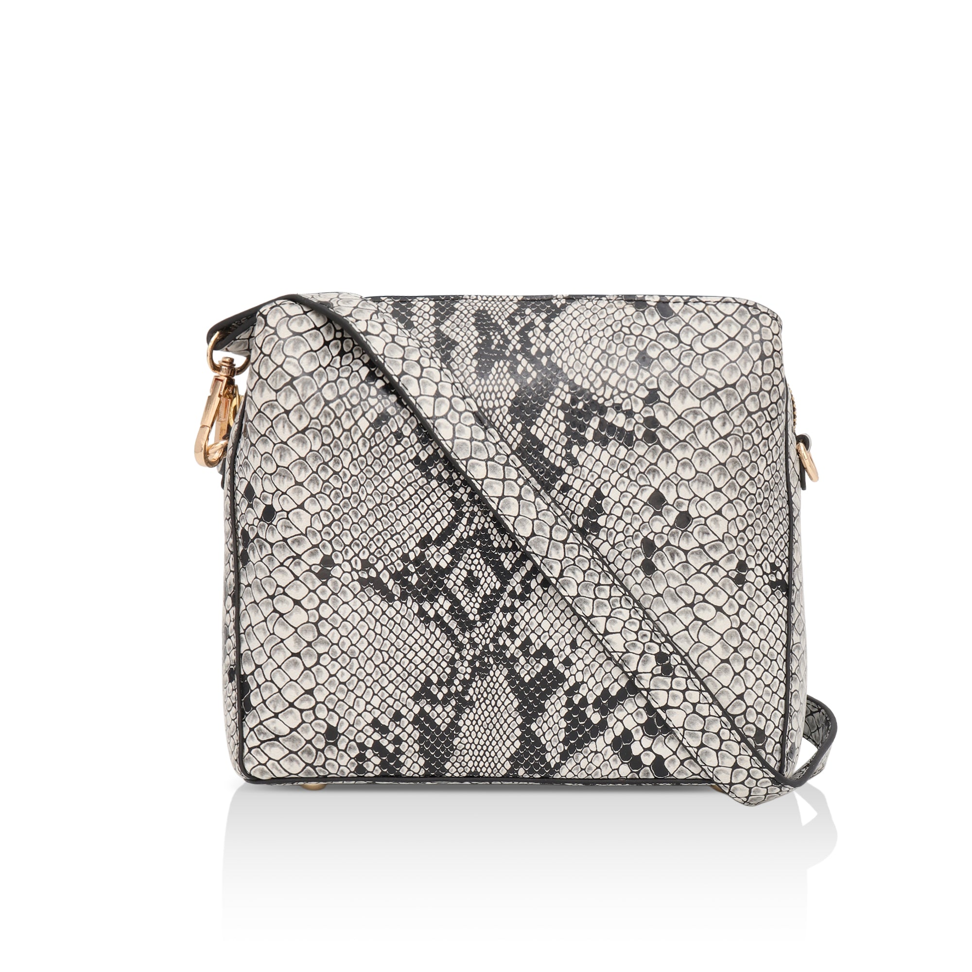 Savannah: Italian Leather Crossbody Bag (White)