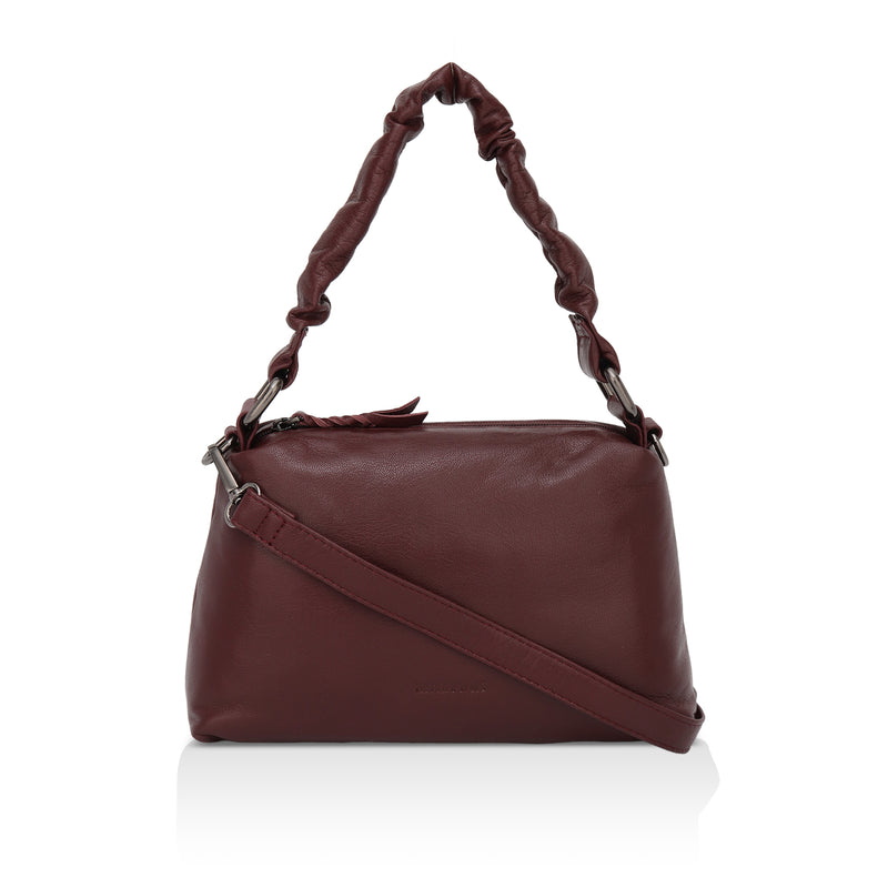 Verve: Napa Leather Crossbody Bag (Wine)