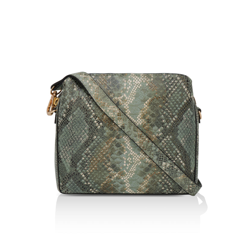 Savannah: Italian Leather Crossbody Bag (Green)