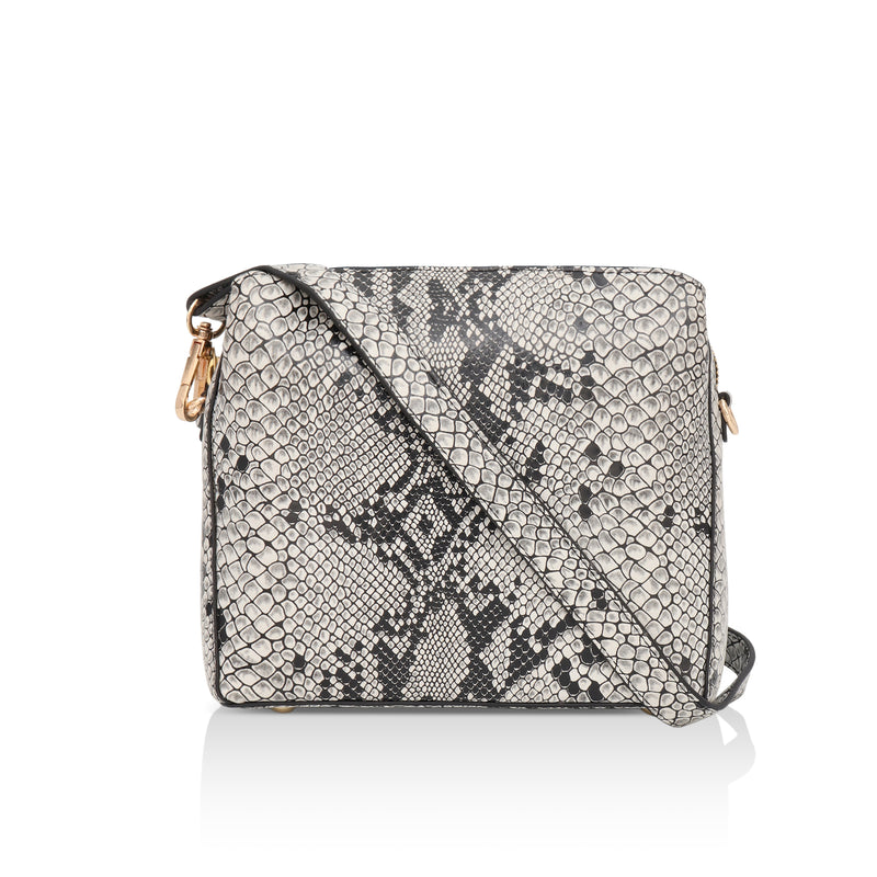 Savannah: Italian Leather Crossbody Bag (White)