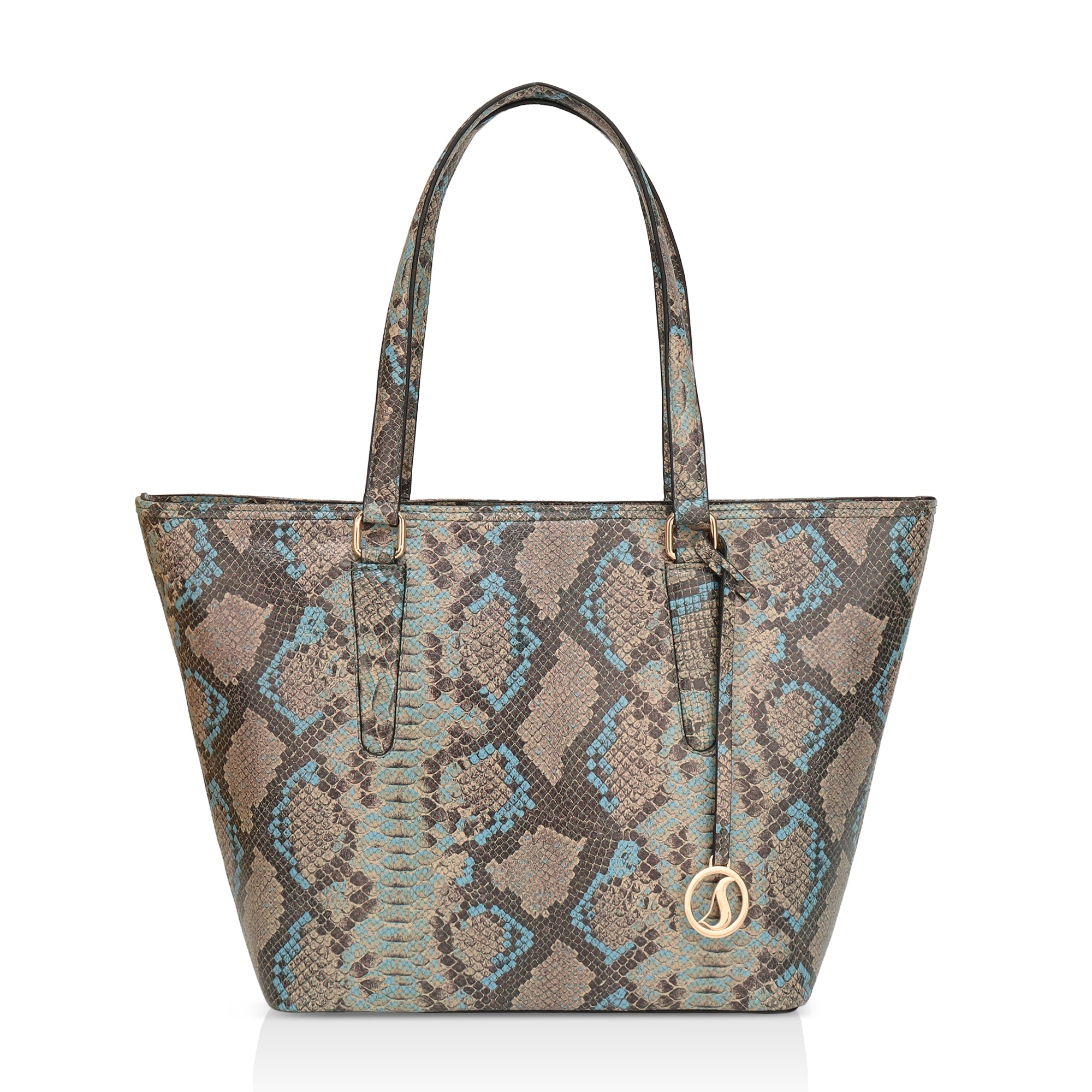 Pinnacle: Italian Leather Laptop Tote Bag (Blue)