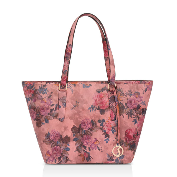 Pinnacle: Italian Leather Laptop Tote Bag (Pink)