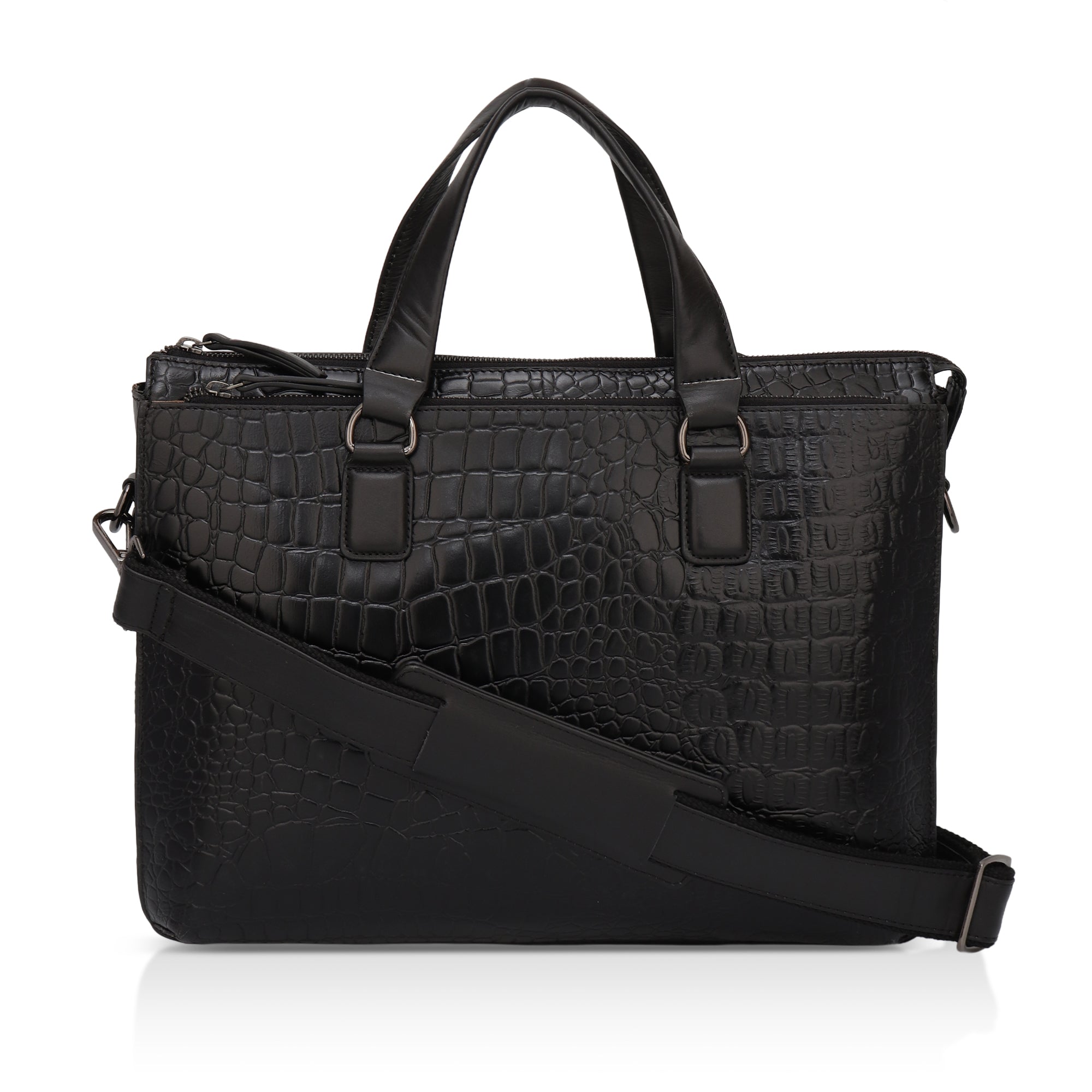 Nexa: Luxury Leather Laptop Bag (Black)